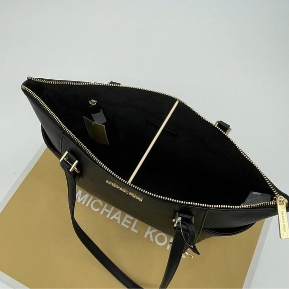 Michael Kors Large  Charlotte TZ Tote & Large  Trifold Wallet Black - Picture 7 of 12
